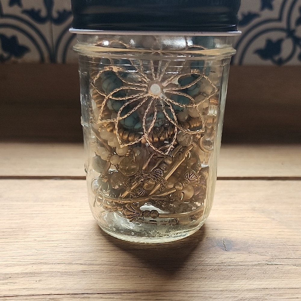 Gold and Turquoise Jewelry Jar Sterling Silver And Gold Jewlery